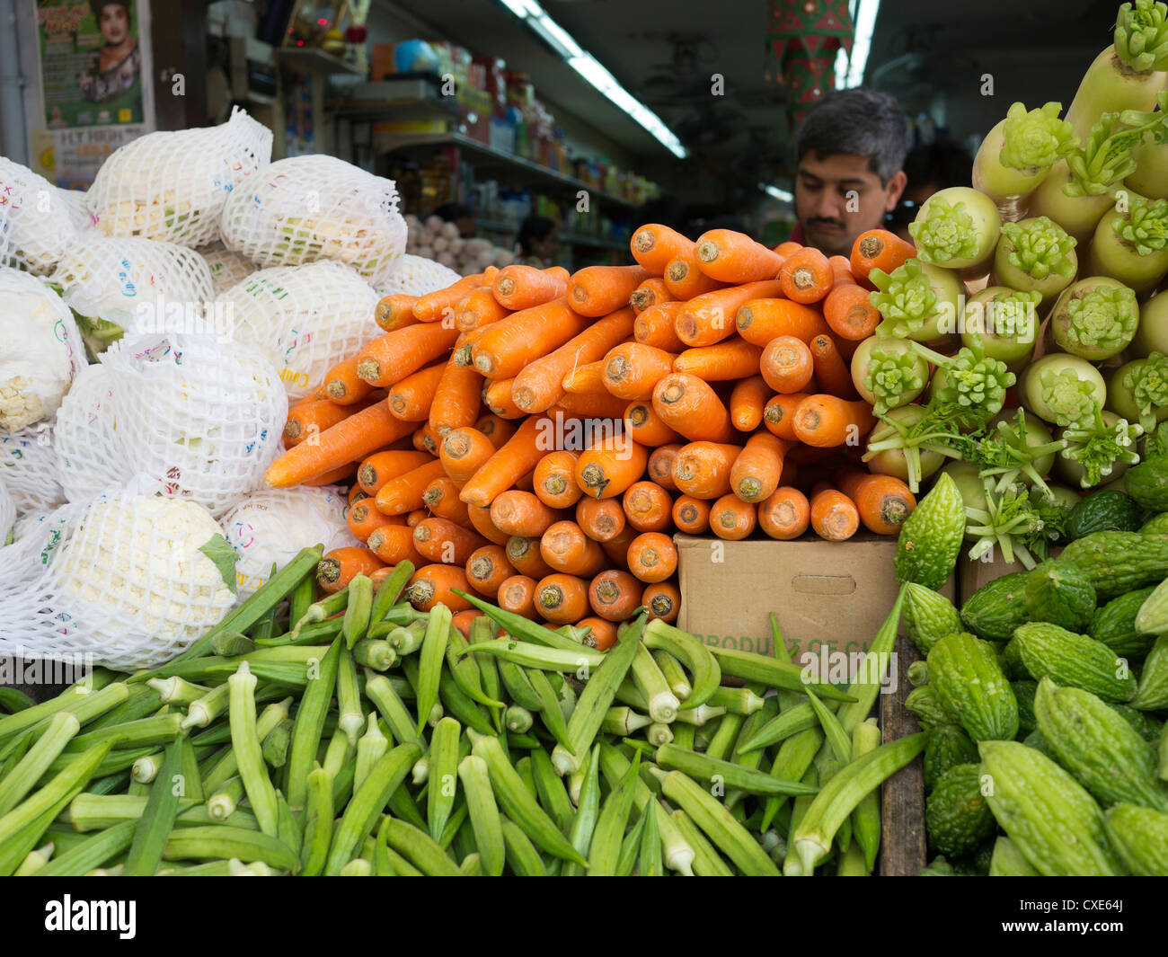 Fruit And Vegetable stall, Street Market, Little India, singapore, Asia Stock Photo