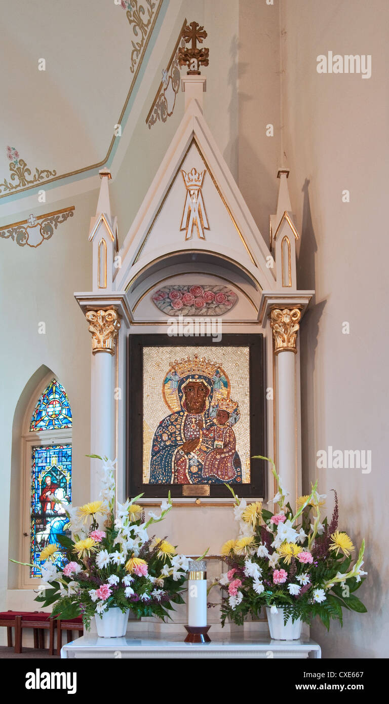Mosaic of the Virgin of Czestochowa by Polish artist Jan Krantz at  Immaculate Conception Catholic Church in Panna Maria, Texas Stock Photo -  Alamy