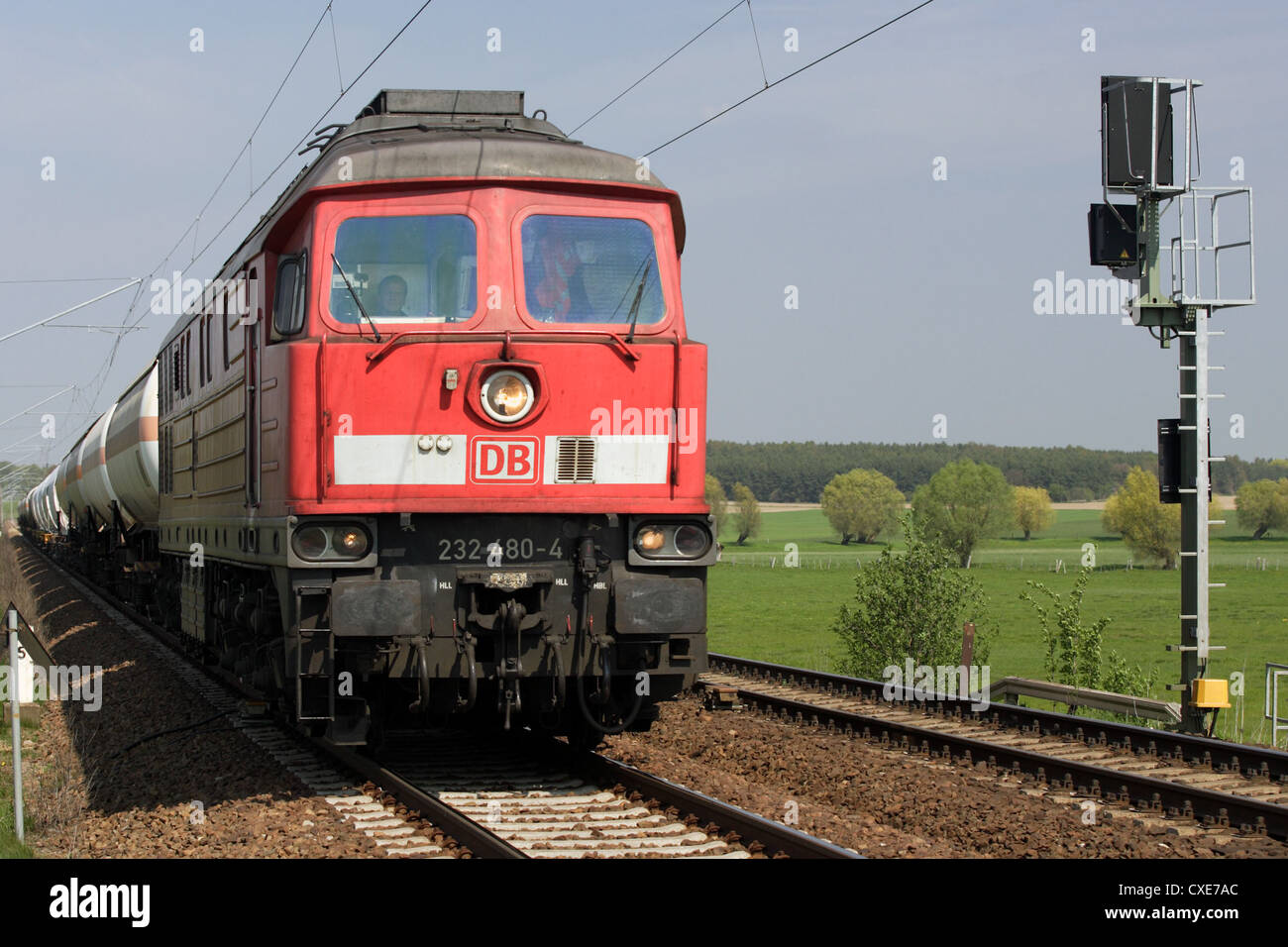 Görlsdorf, freight train Stock Photo