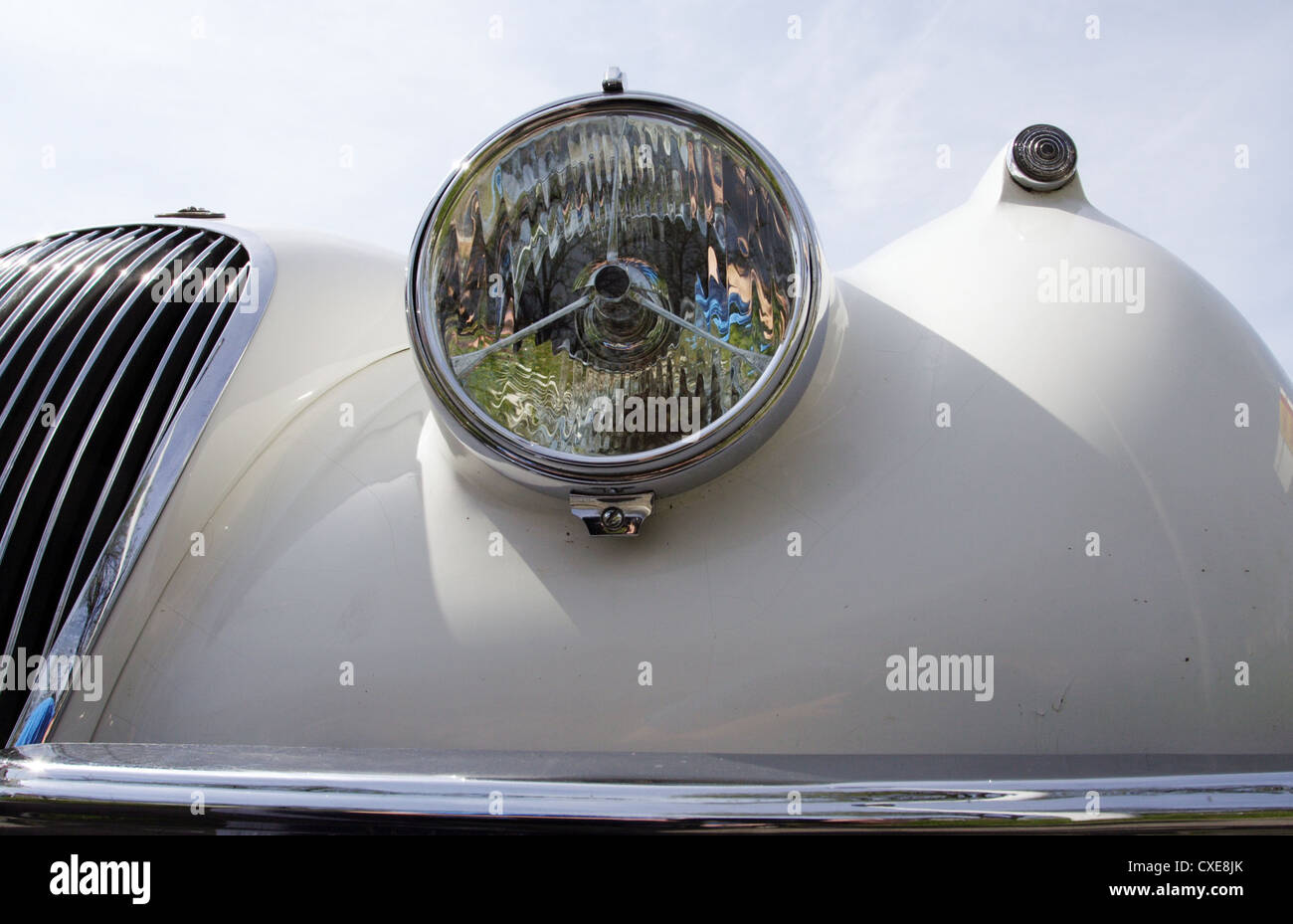 Ruesselsheim, headlights and indicators of a Jaguar classic cars Stock Photo