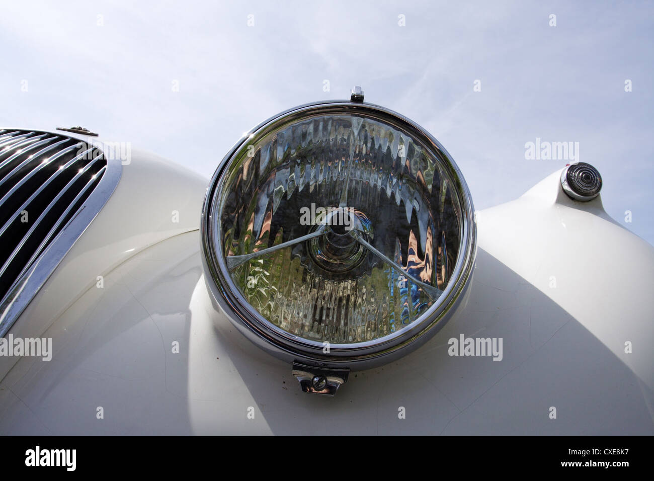 Ruesselsheim, headlights and indicators of a Jaguar classic cars Stock Photo