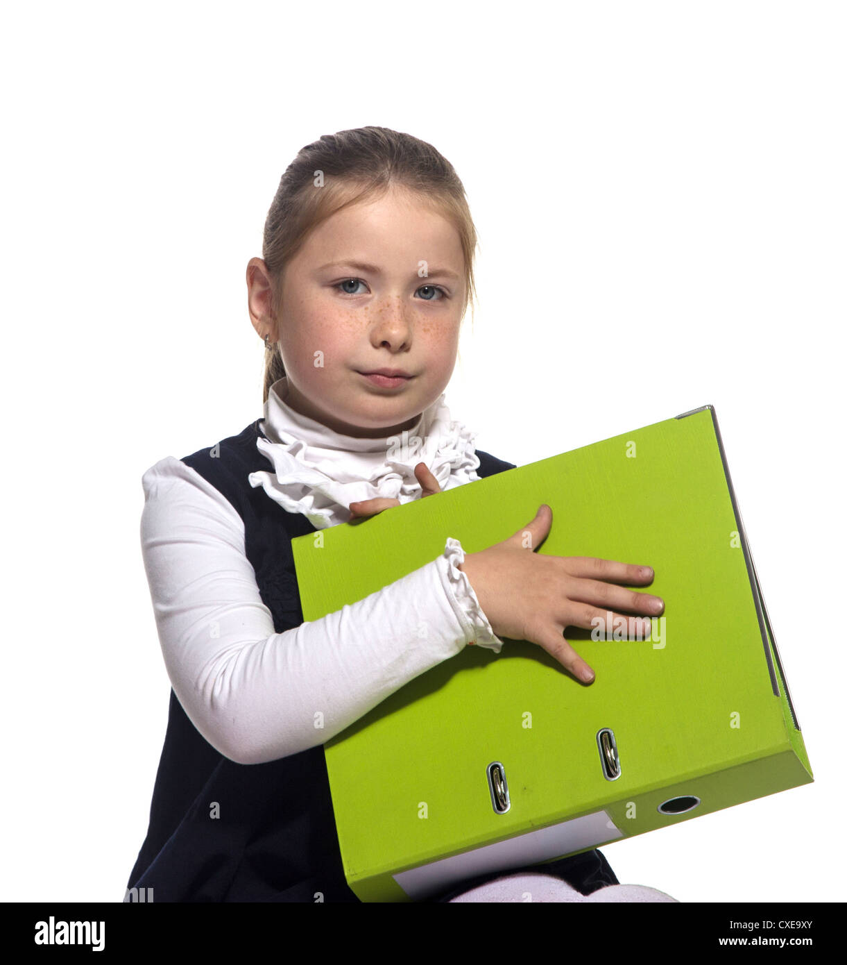 School girl hold a book Stock Photo - Alamy
