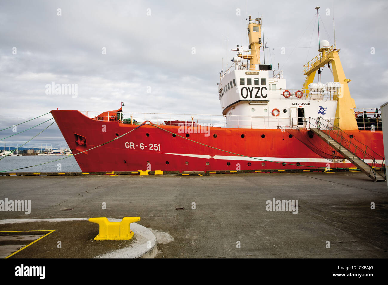 Ship docked in harbor Stock Photo Alamy