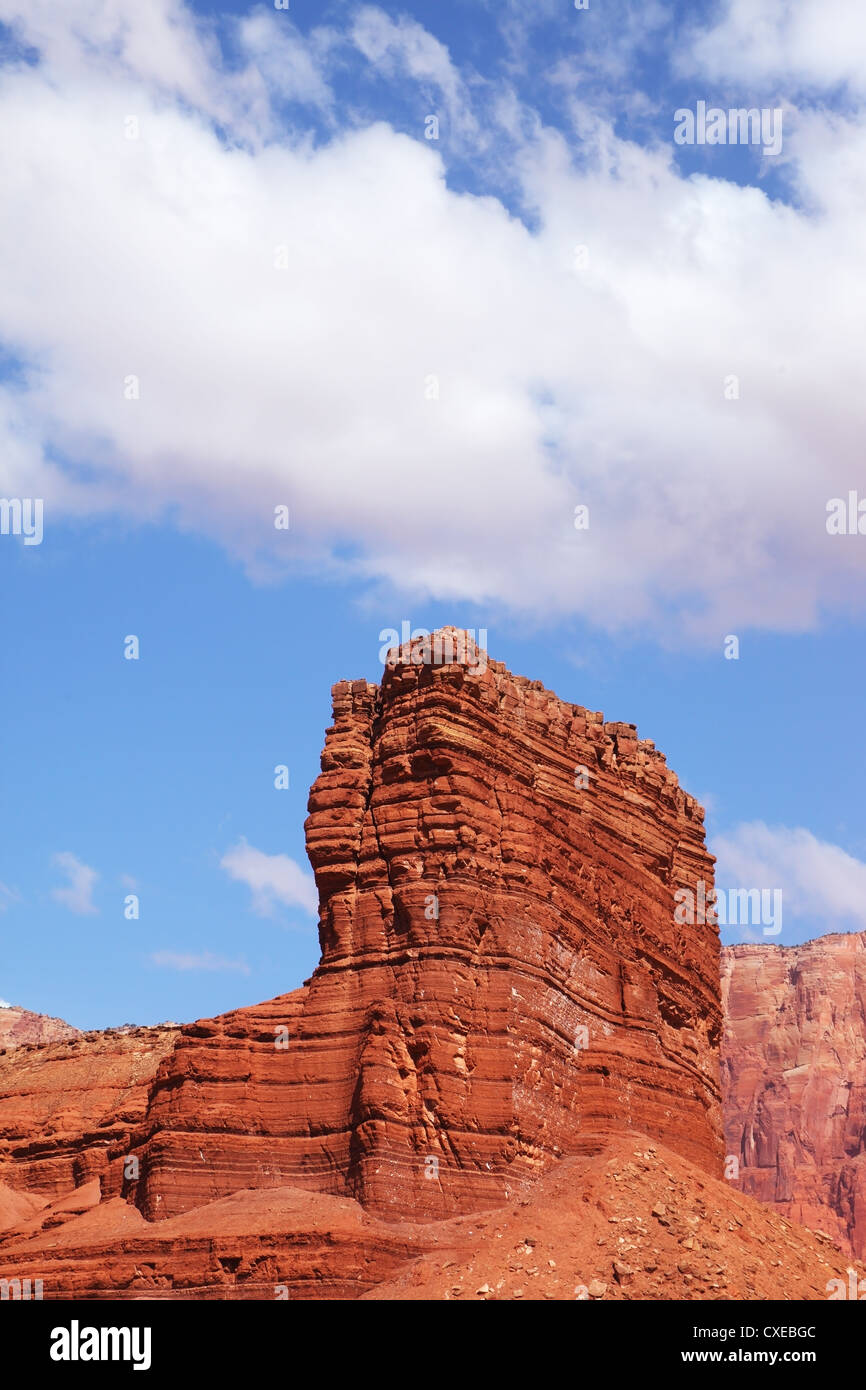 Strange cliffs of red sandstone Stock Photo