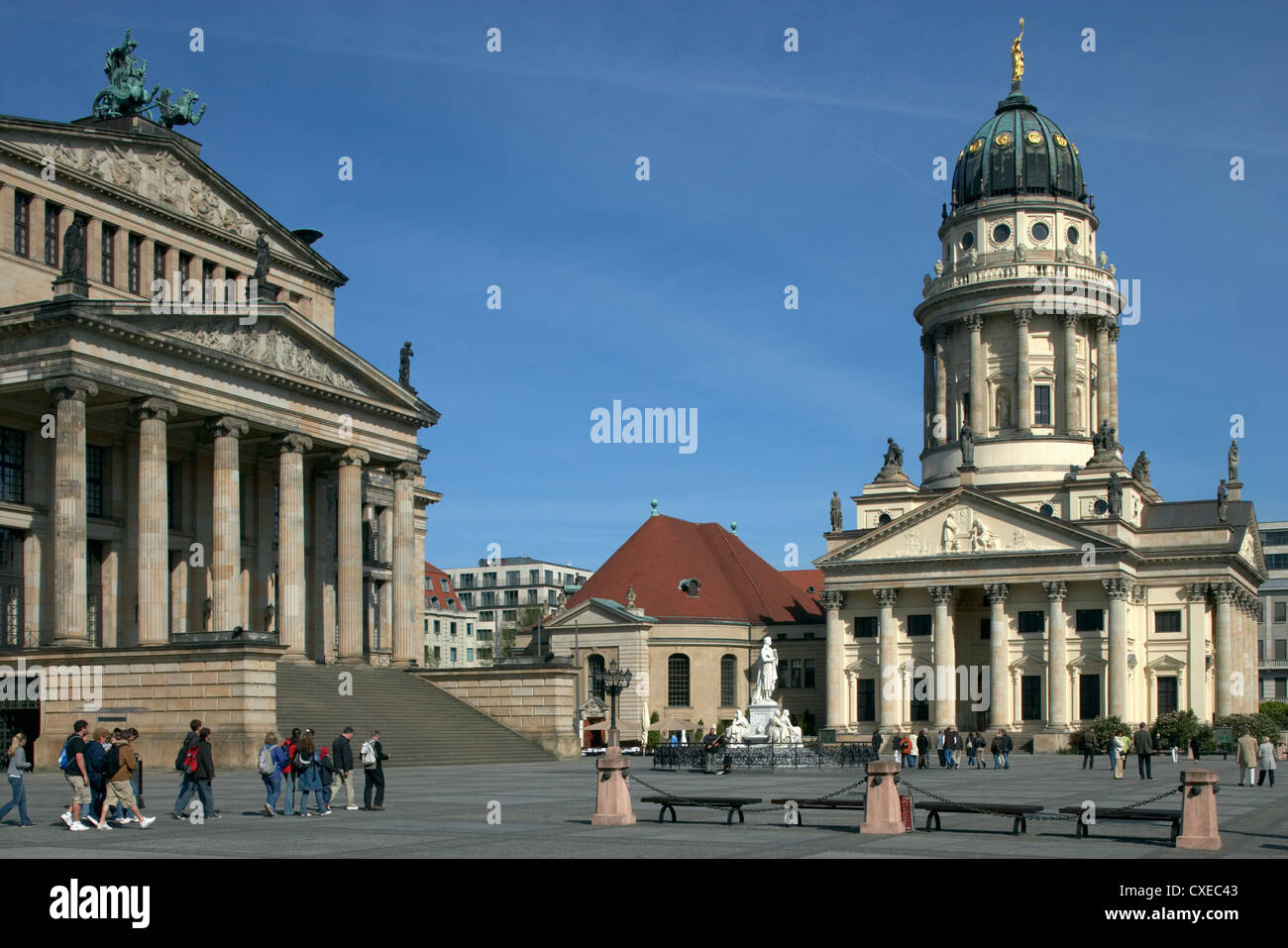 Berlin - French Cathedral and the Konzerthaus am Gendarmenmarkt Stock Photo