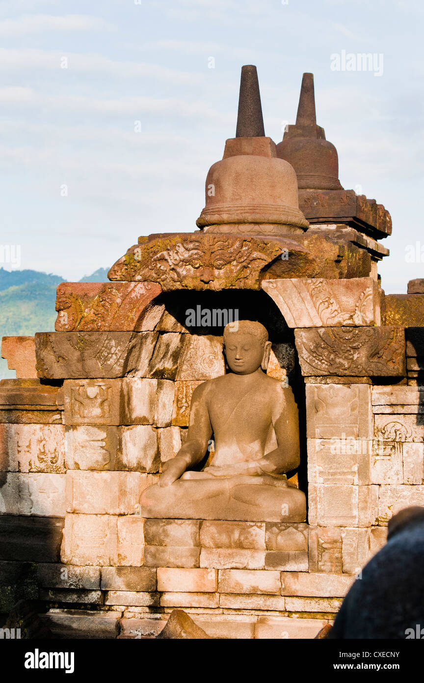 Buddha statue, Borobudur Temple, UNESCO World Heritage Site, Java