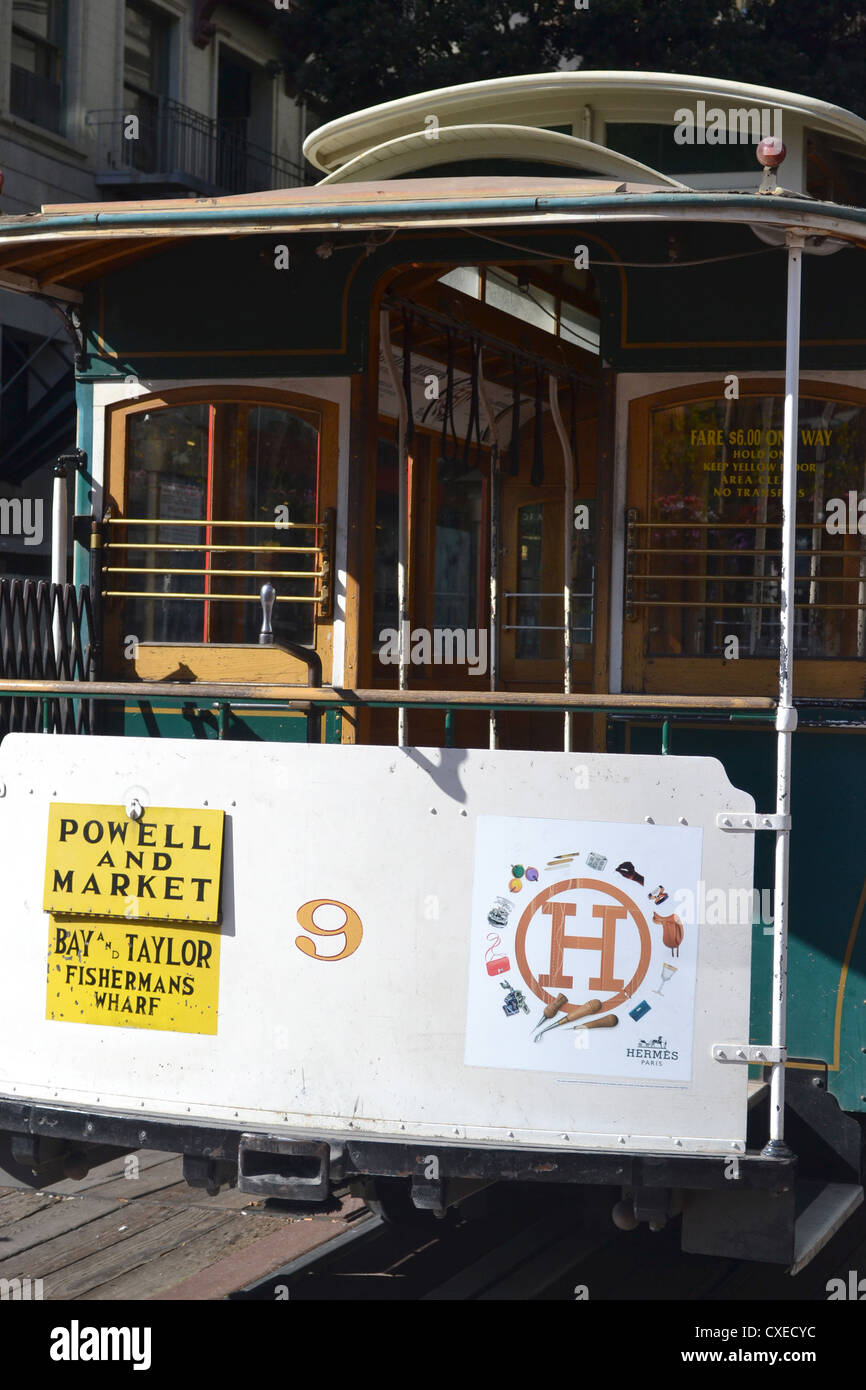 San Francisco cable car, Powell and Market, San Francisco Stock Photo
