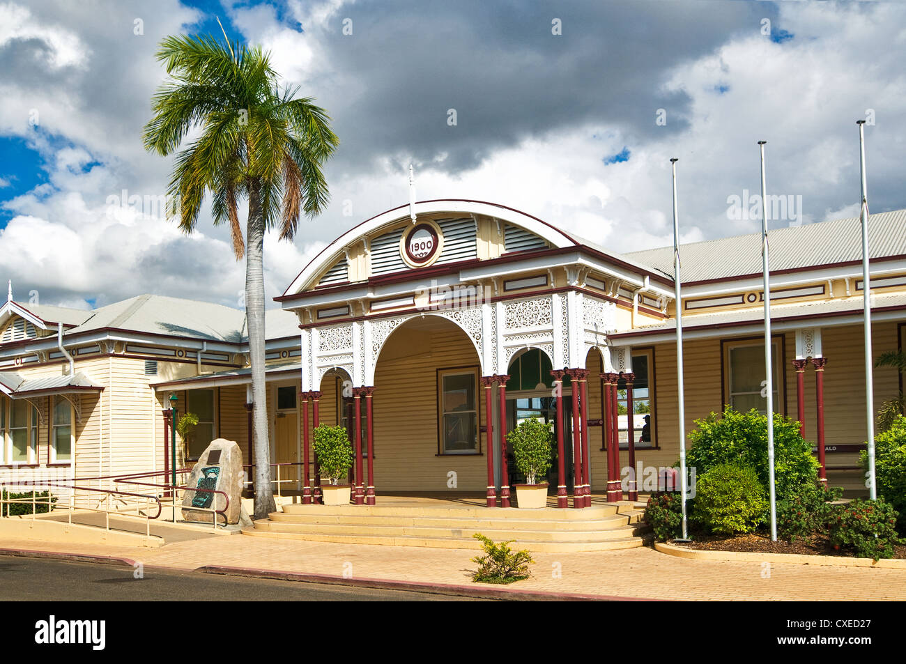 Old Railway Station of Emerald in the Outback of Queensland. Stock Photo