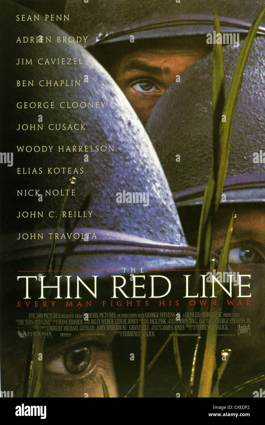 THE THIN RED LINE Poster for 1998 TCF film with Sean Penn Stock Photo