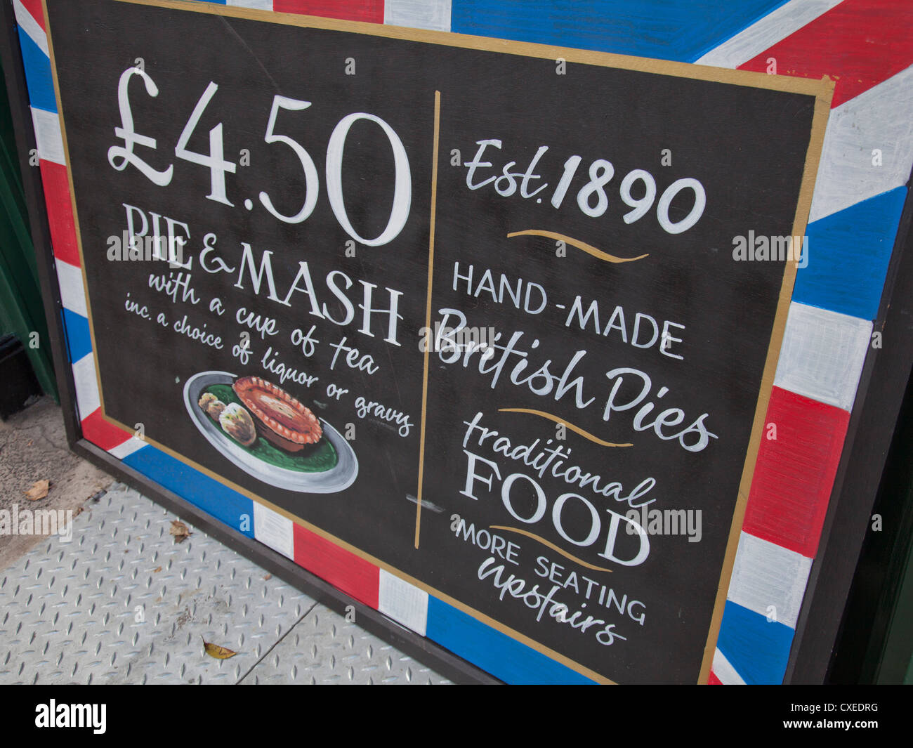 Traditional pie & mash and eel restaurant in Greenwich, London, UK