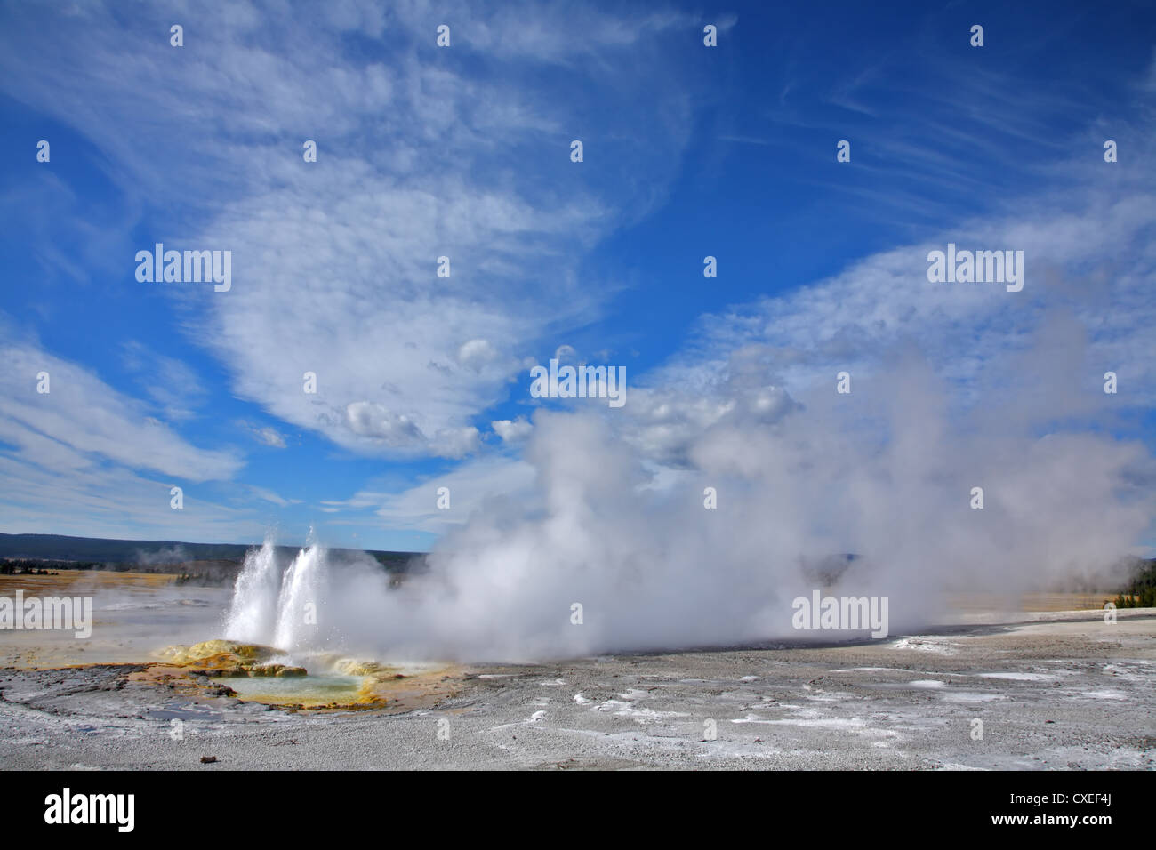 The well-known geysers and hot sources Stock Photo
