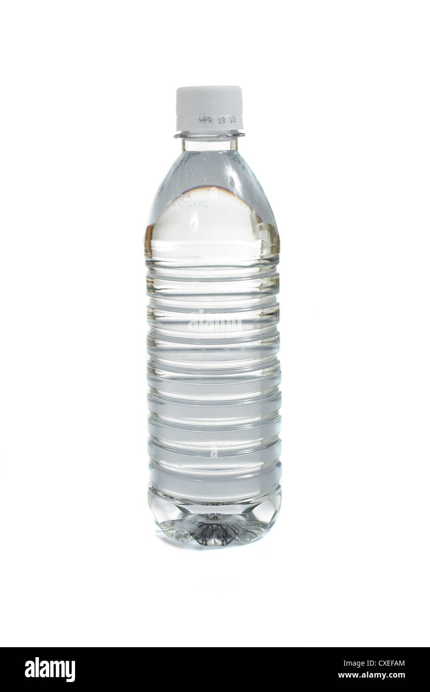 A plastic water bottle on a white background Stock Photo - Alamy