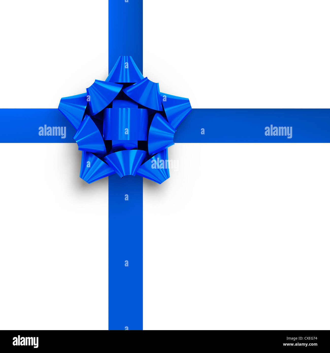 Blue ribbons with bow for gift wrapping on white background Stock Photo ...