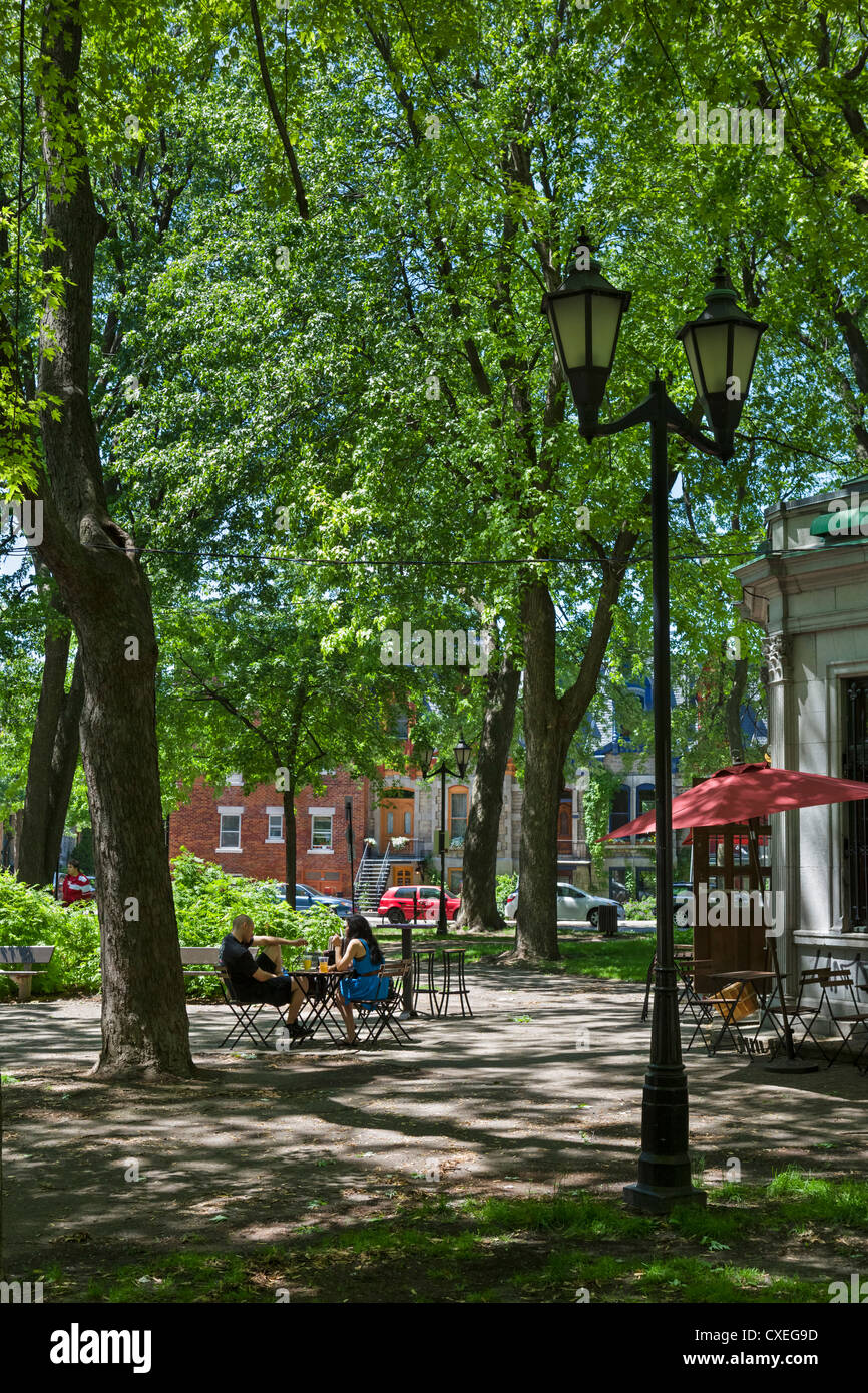 Couple Sitting Outside A Cafe In Square Saint Louis In The Plateau Mont Royal District Montreal Quebec Canada Stock Photo Alamy