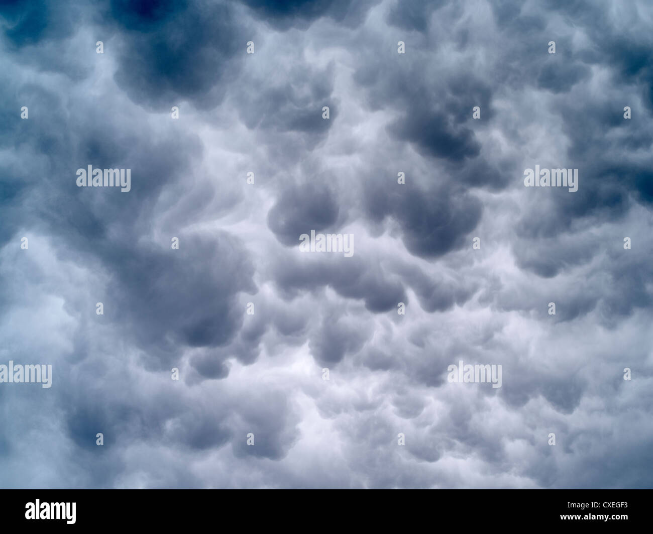 Bowling ball clouds from an approaching thunderstorm. Stock Photo