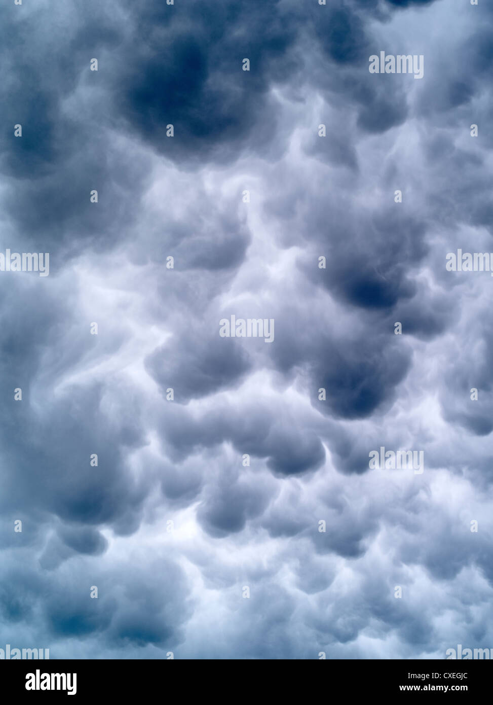 Bowling ball clouds from an approaching thunderstorm. Stock Photo