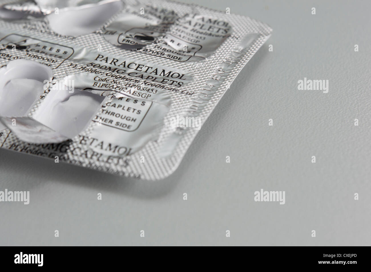 Paracetamol blister pack Stock Photo