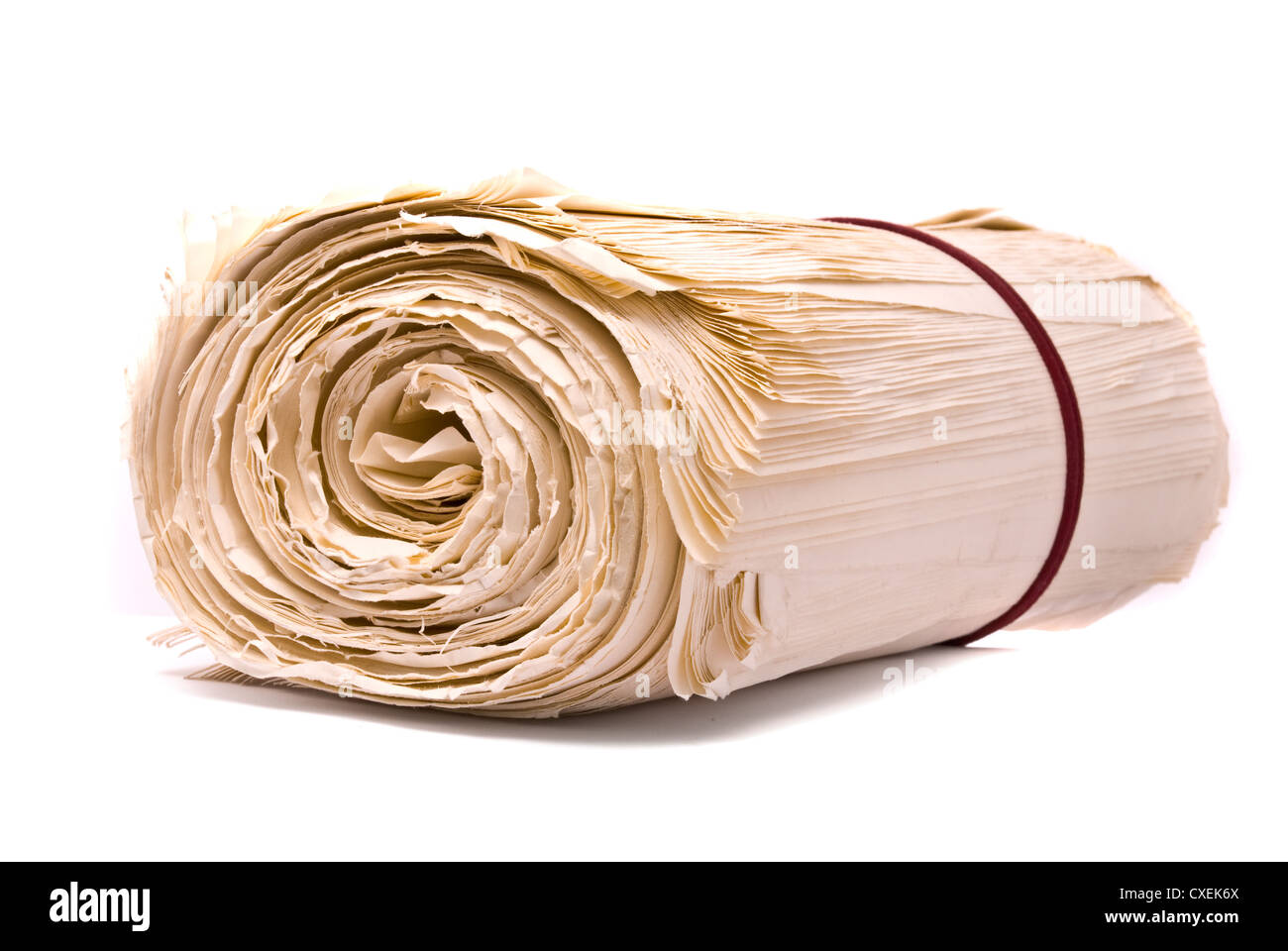 Rolled up old paper Stock Photo