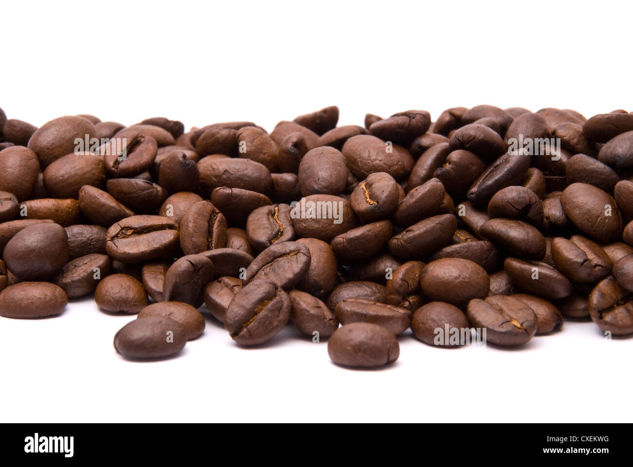 Coffee beans on a white background Stock Photo - Alamy