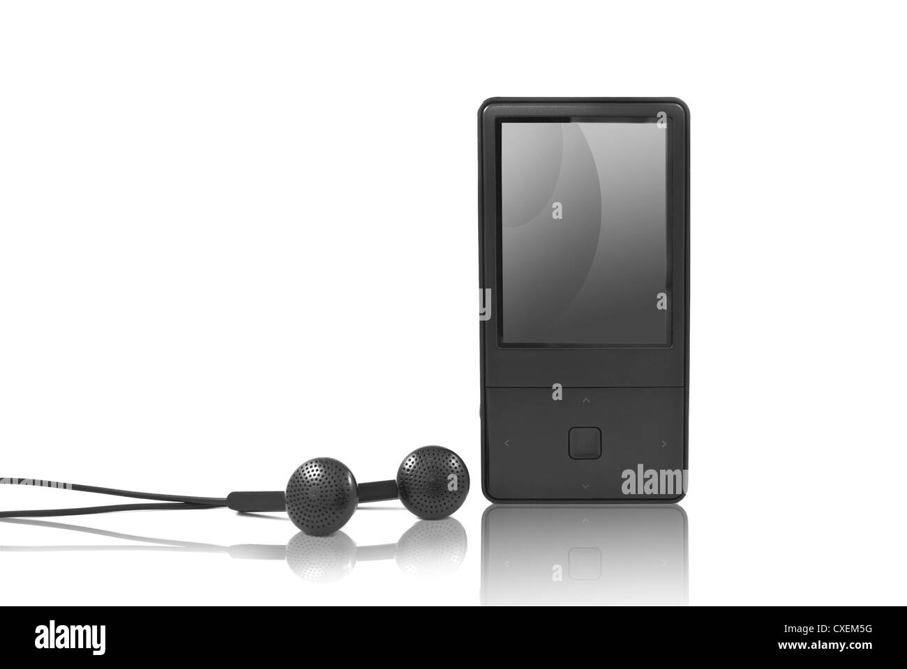mp3 player with headphones isolated Stock Photo Alamy