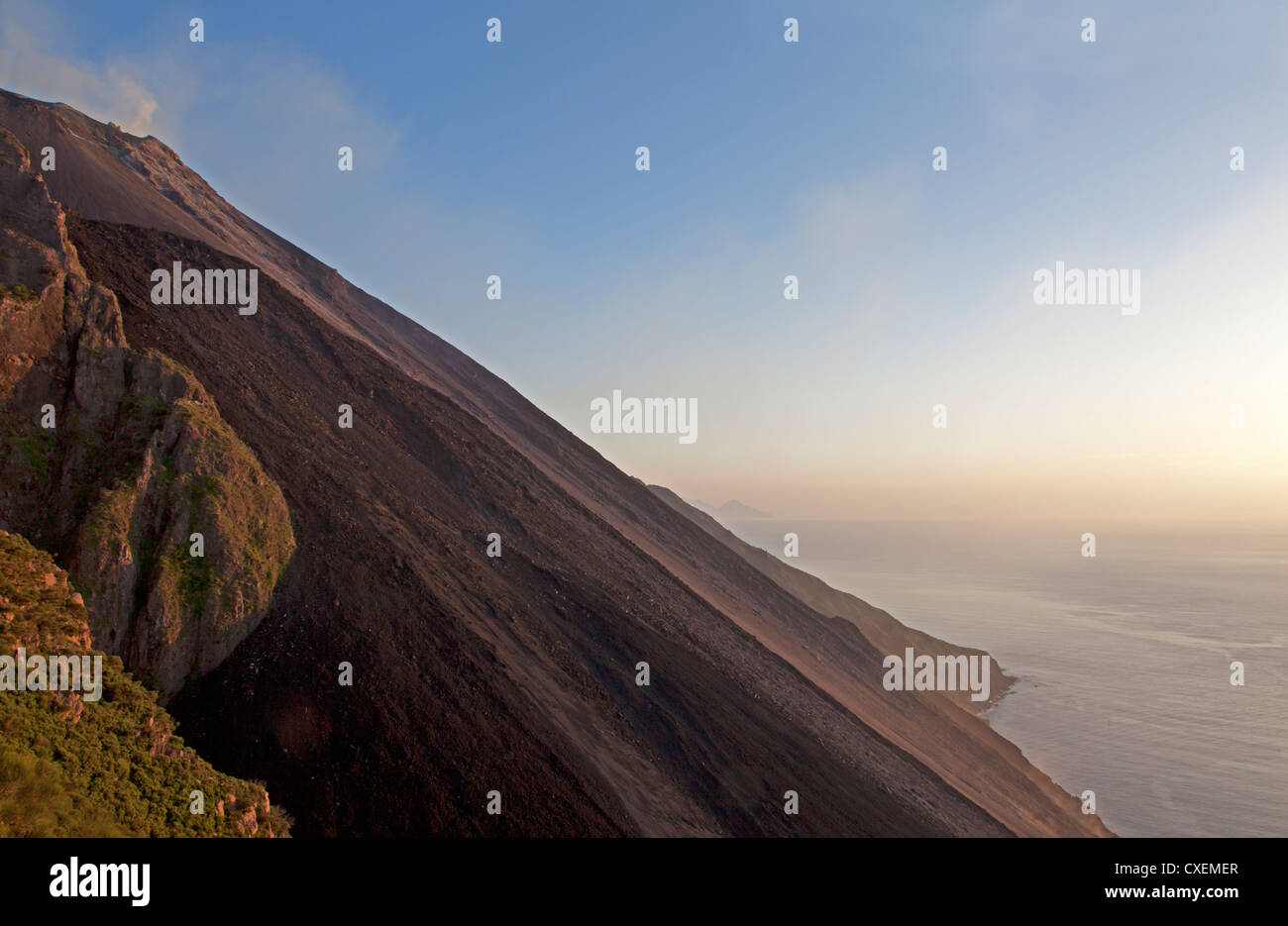 Volcano Stromboli, Aeolian Islands, Italy Stock Photo