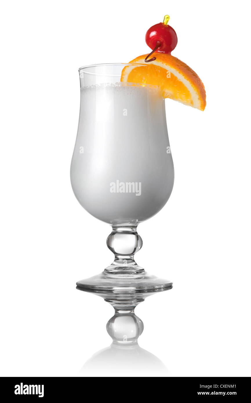 white cocktail isolated on white Stock Photo