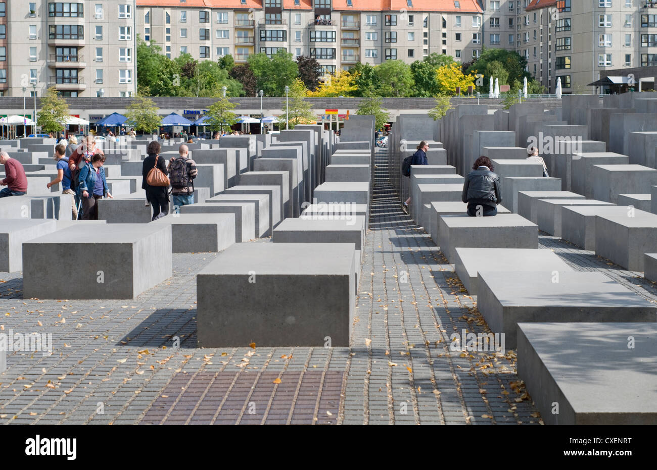 Tourists at the Holocaust Memorial in Berlin, Germany Stock Photo - Alamy