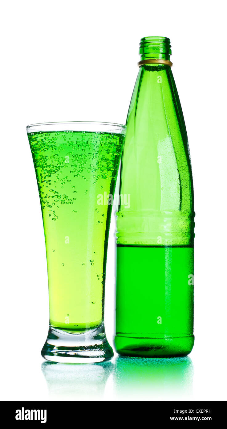 Soda Bottle and Glass Stock Photo Alamy