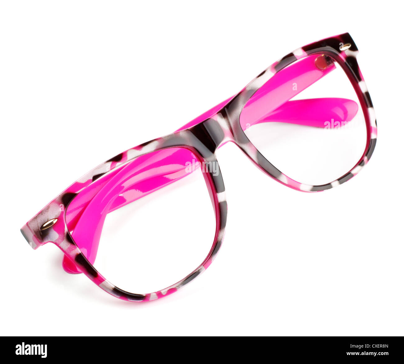 pink eyeglasses Stock Photo