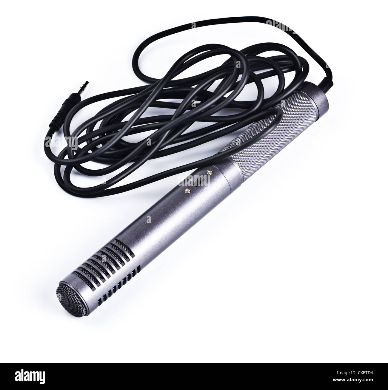 gray condenser microphone with cable Stock Photo - Alamy