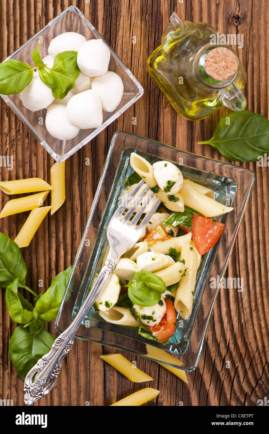 Caprese pasta salad Stock Photo