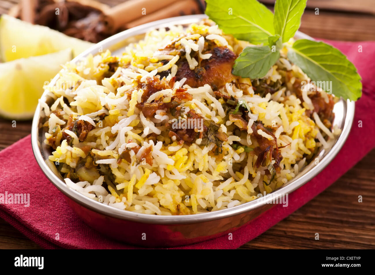 indian chicken biryani Stock Photo