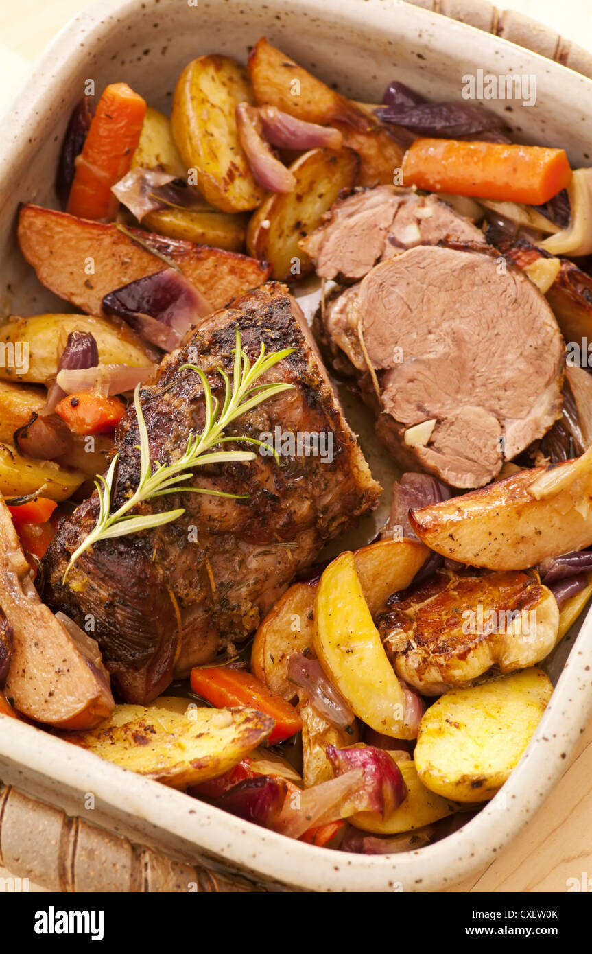 Lamb roast with vegetables Stock Photo Alamy