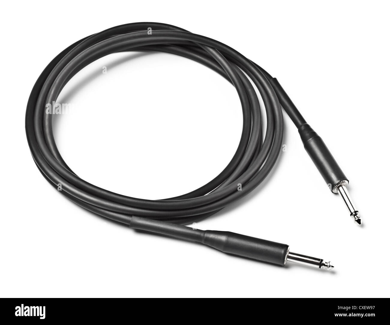 black audio cable Stock Photo