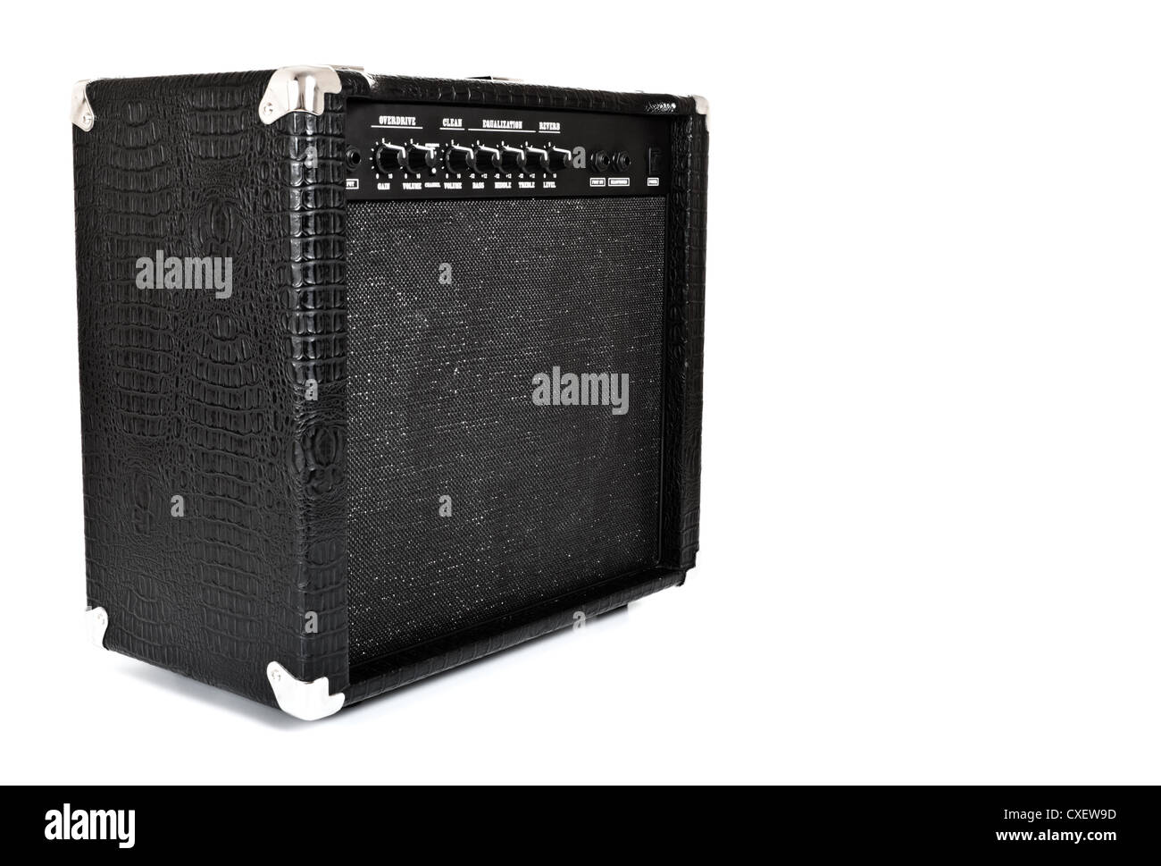 black guitar amplifier Stock Photo