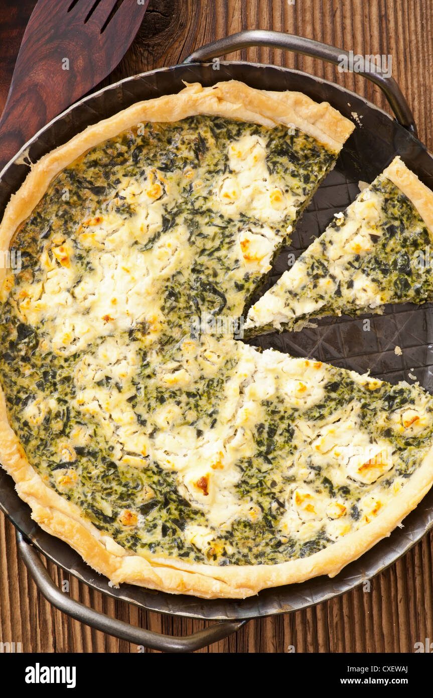 quiche with spinach and cheese Stock Photo Alamy