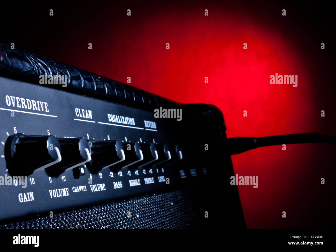 combo amplifier on red background Stock Photo