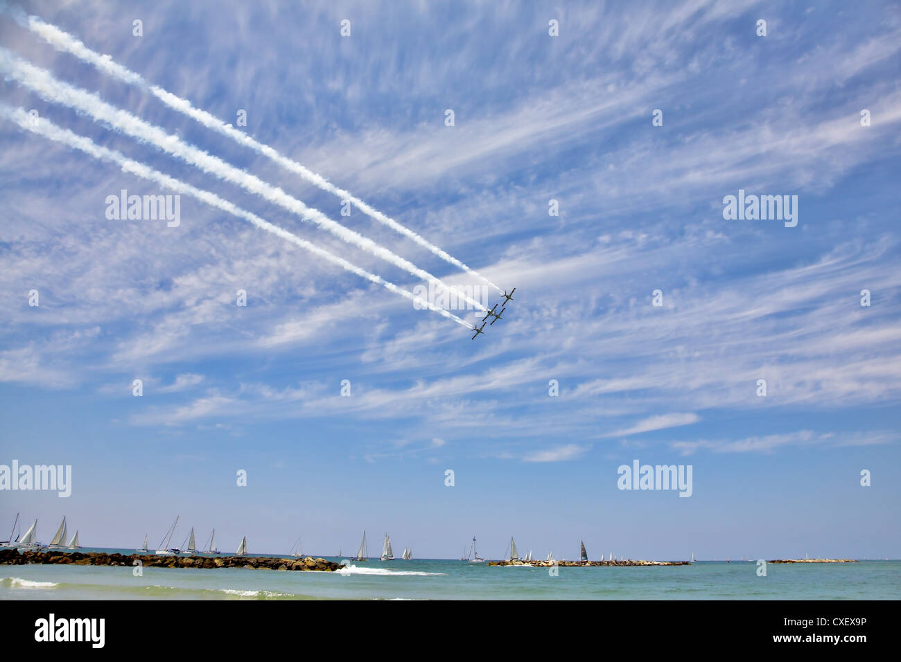 flight-planes-above-the-sea-stock-photo-alamy