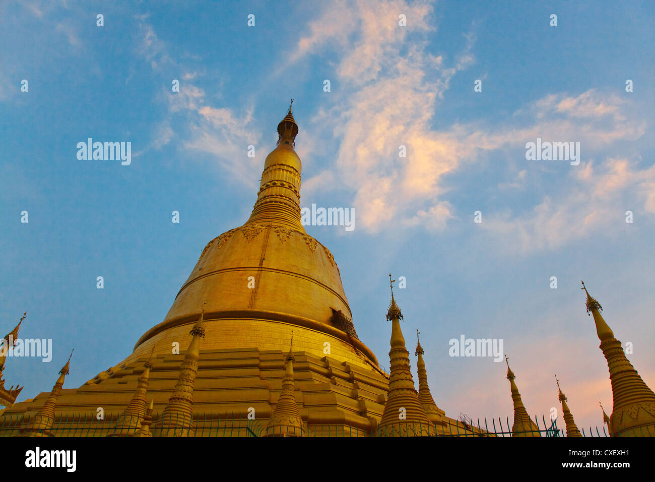 The SHWEMAWDAW PAYA is a 1000 years old and 114 meters high - BAGO, MYANMAR Stock Photo