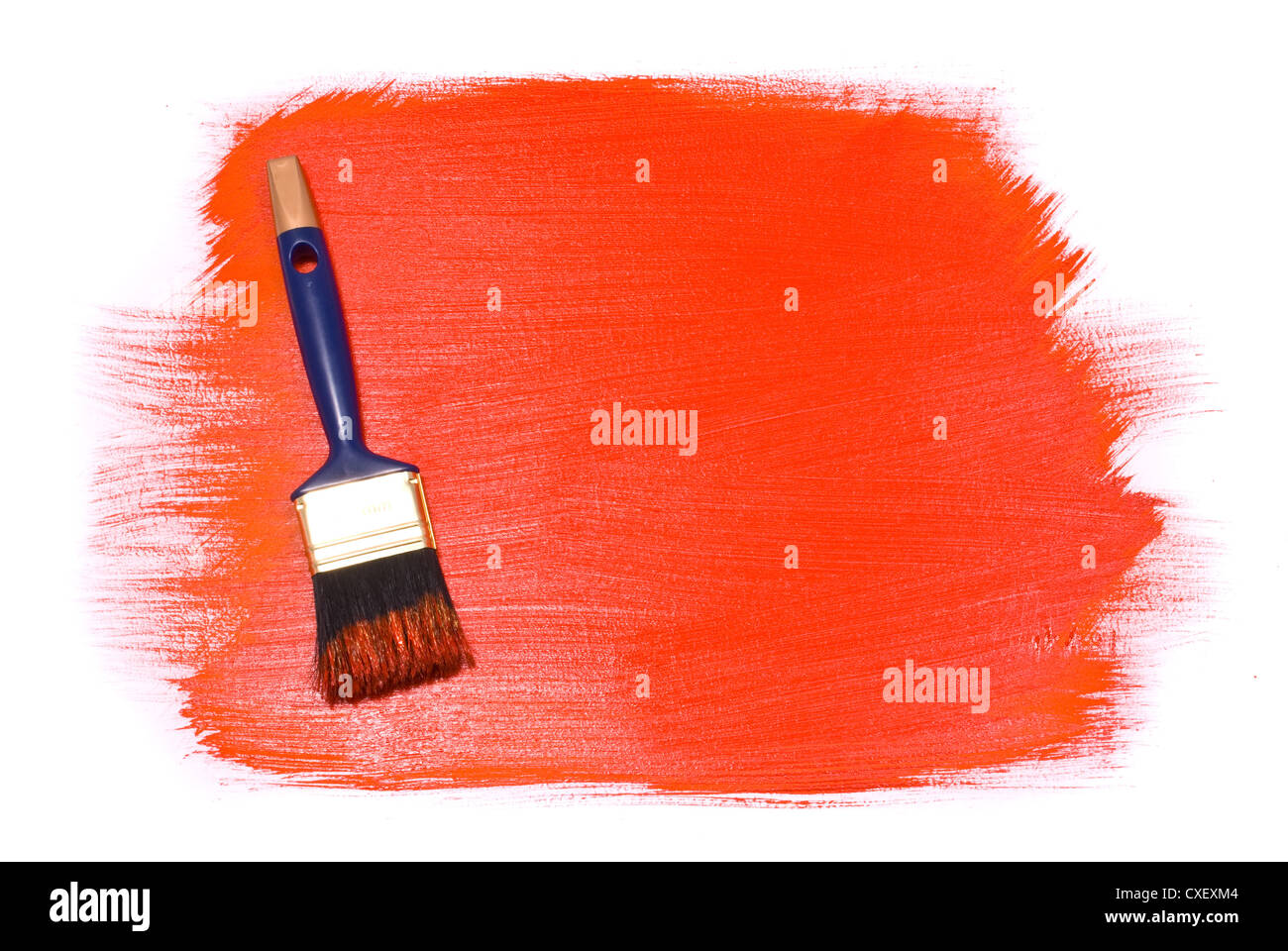 Brush with red paint on the white background Stock Photo Alamy