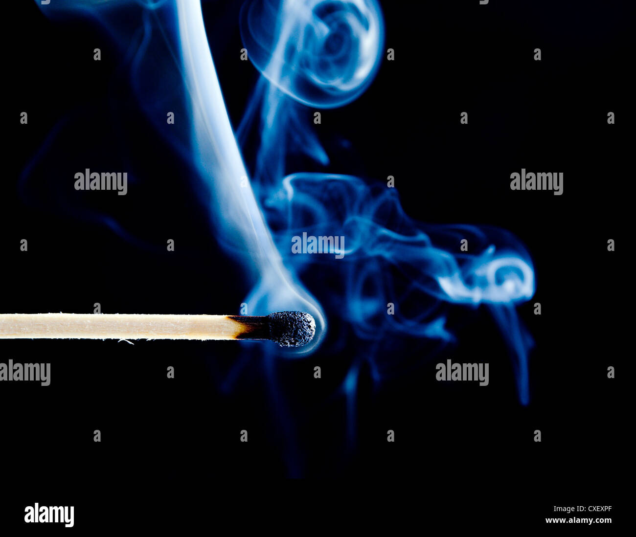 match smoke on a black Stock Photo Alamy
