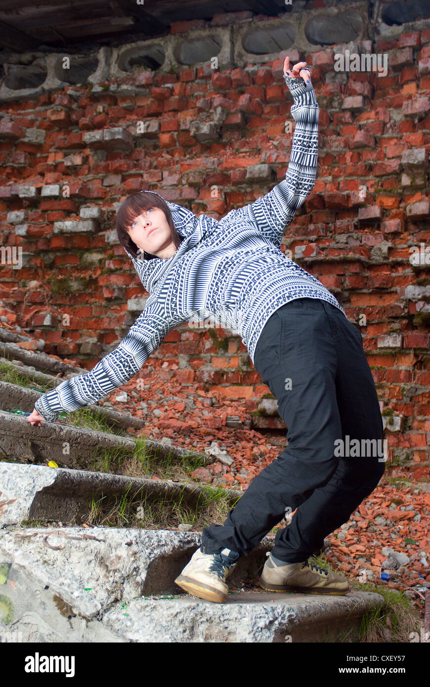 hip hop style dancer posing Stock Photo - Alamy