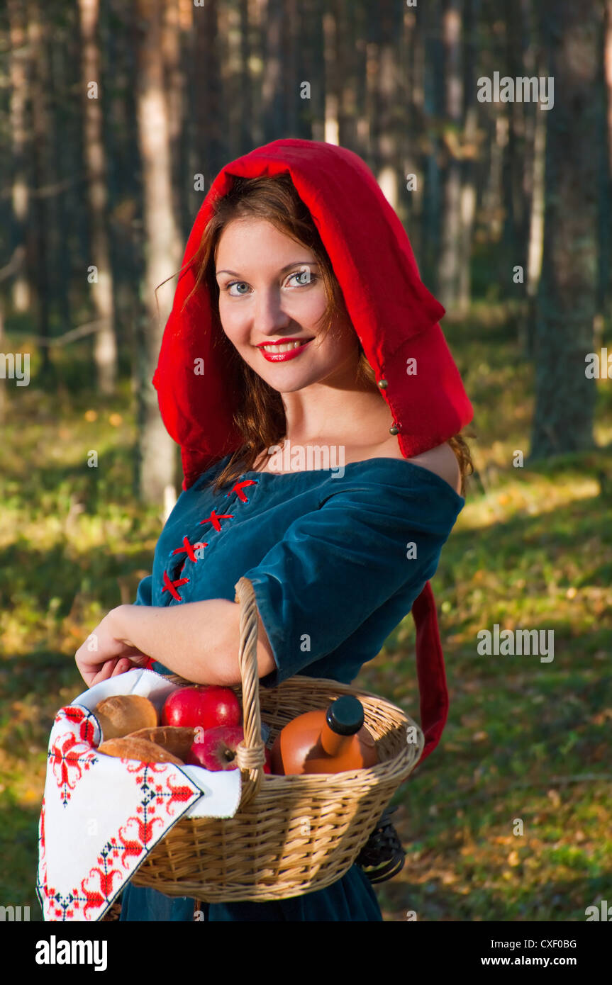 red Riding hood standing Stock Photo Alamy
