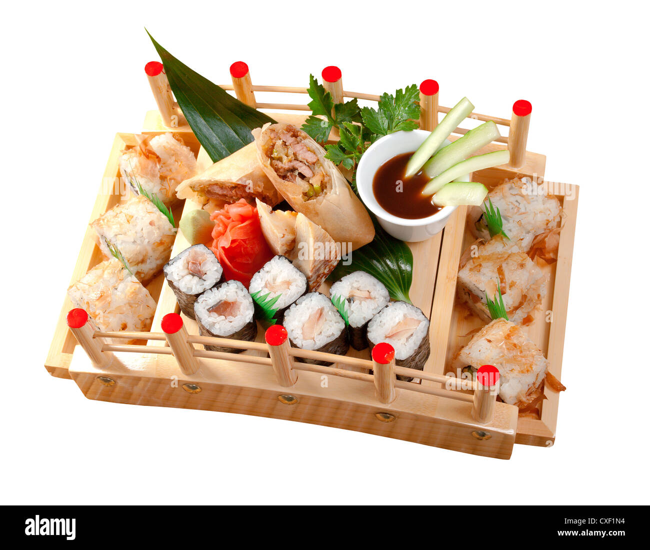 Assorted sushi Japanese food Stock Photo