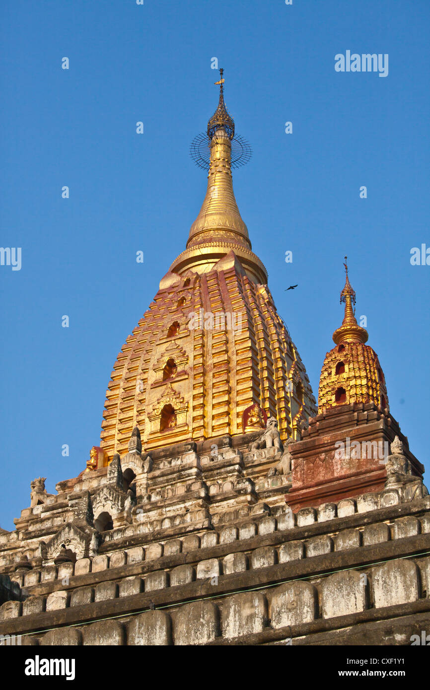 52 Meter high ANANDA PAYA or TEMPLE was built by King Kyanzittha around 1100 - BAGAN MYANMAR Stock Photo