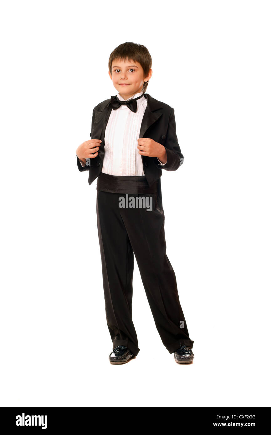 Handsome little boy in a tuxedo Stock Photo Alamy