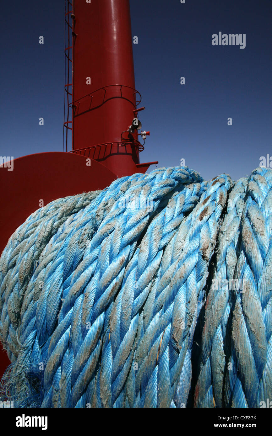 Close up of rope on ship Stock Photo