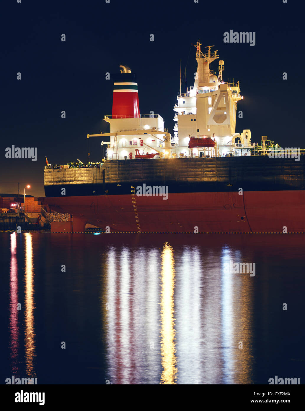 Ship moored in port of Los Angeles Stock Photo