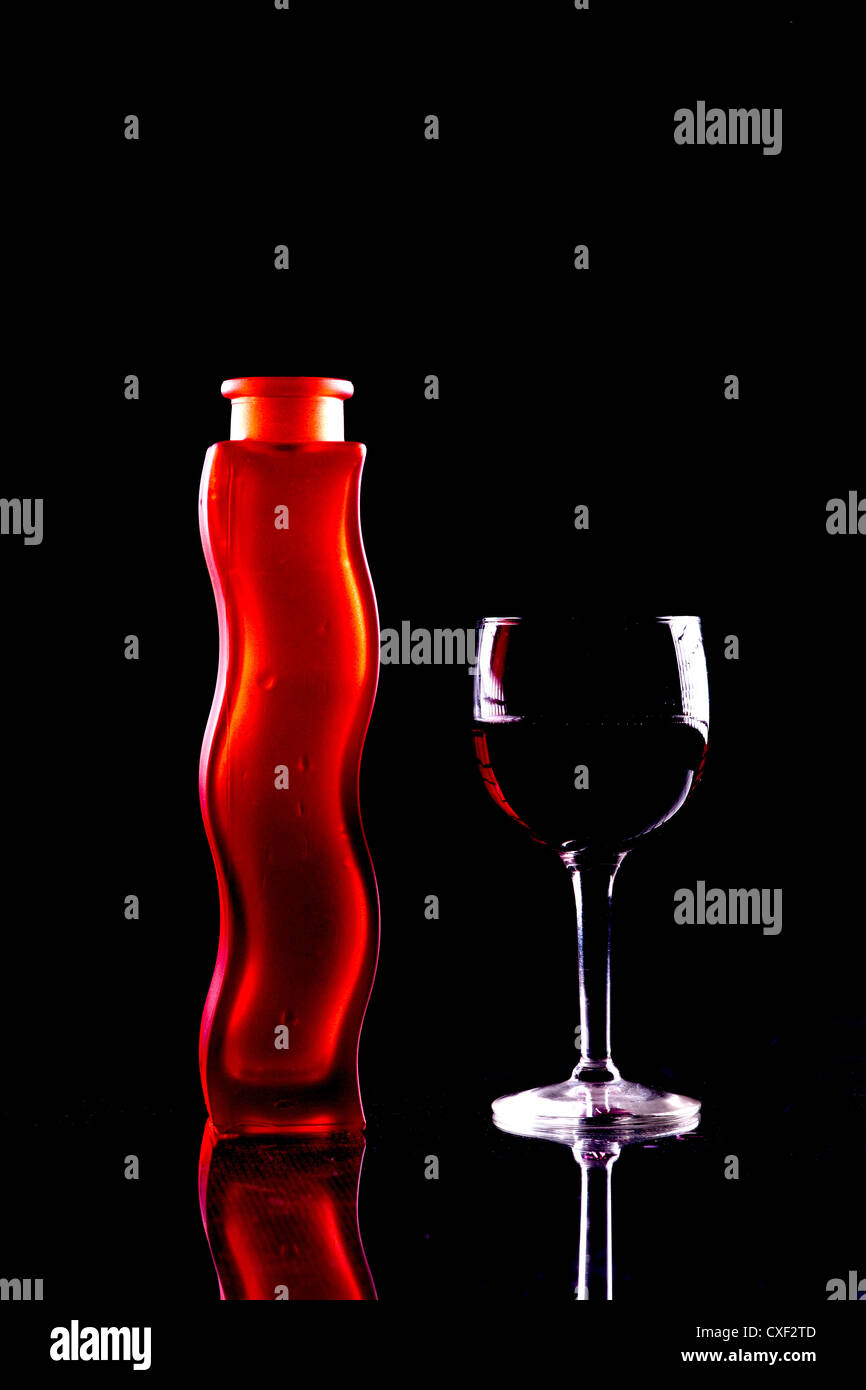 Wine and a vase. Stock Photo