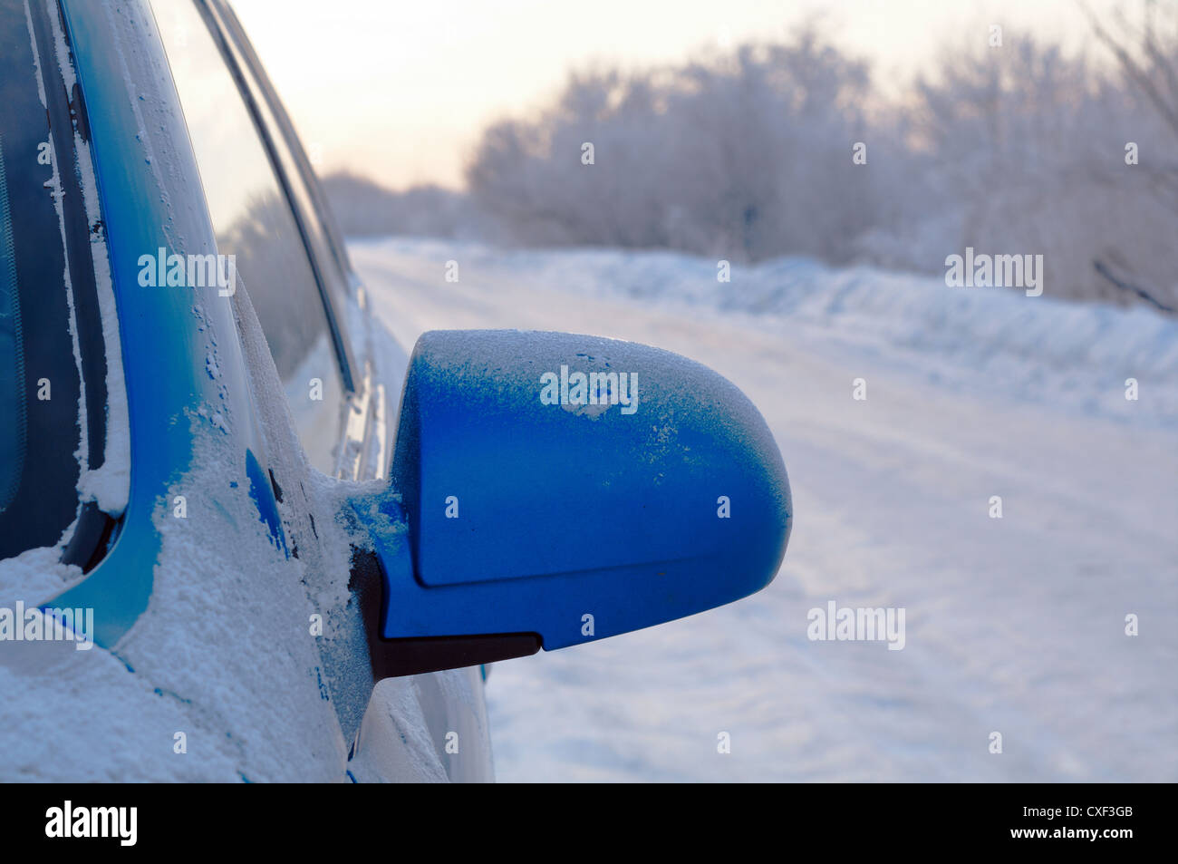 car with outside mirror Stock Photo Alamy